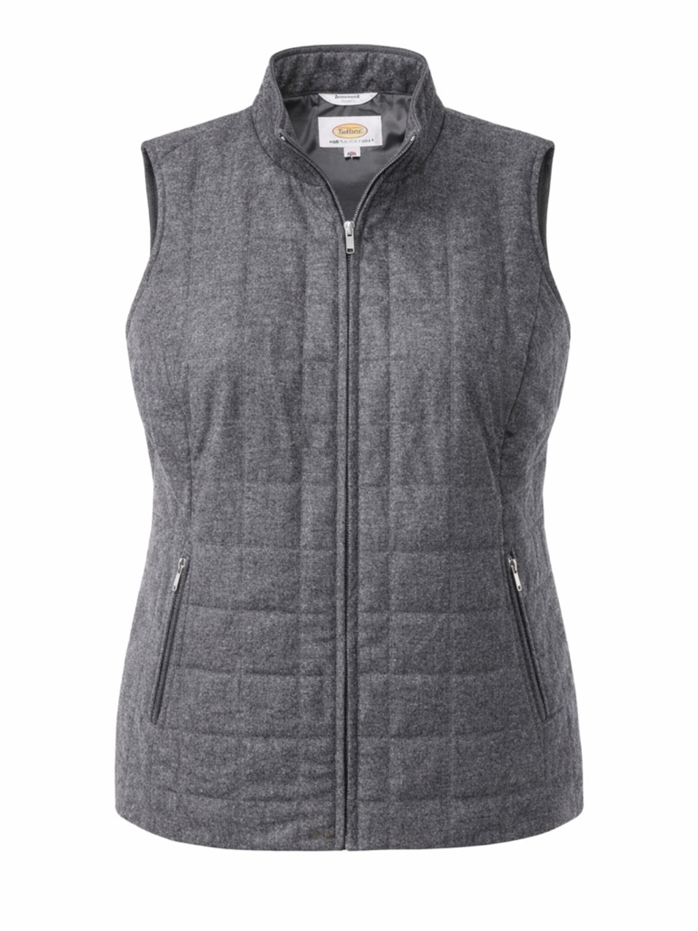 Talbots Women Petites Gray Wool Zip Front Vest Size 24W NWT Zip Pockets